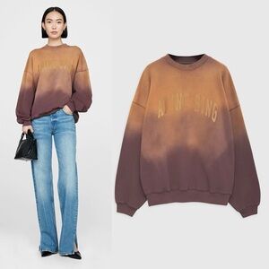 Anine Bing Harvey Crew Neck in Washed Faded Burgundy